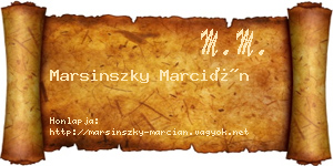 Marsinszky Marcián névjegykártya